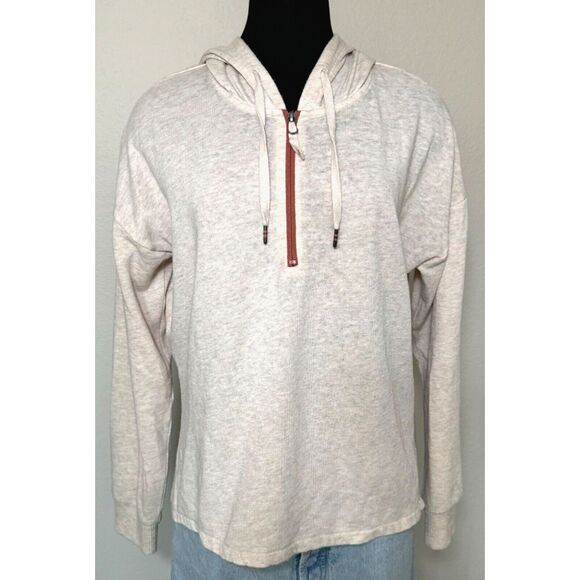 P.J. Salvage 1/4 Zip Sweater Hoodie Womens Medium Cream Long Sleeve - Picture 1 of 11